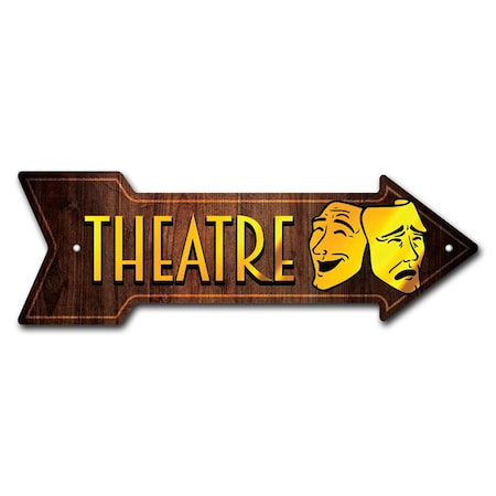 Signmission Theatre Arrow Sign Funny Home Decor 36in Wide P-ARROW12-999572